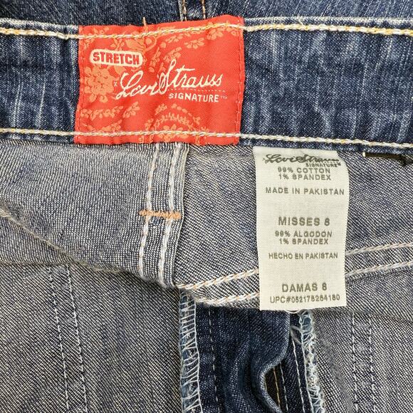 Levi Strauss Signature Jeans Women's 8 Blue Carpi Patch Pockets Y2K Preppy EUC - Picture 5 of 11